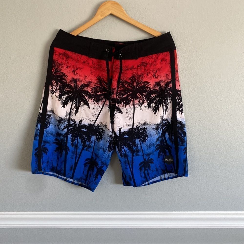Matrix Tropical Print Swim Shorts - Picture 2 of 5